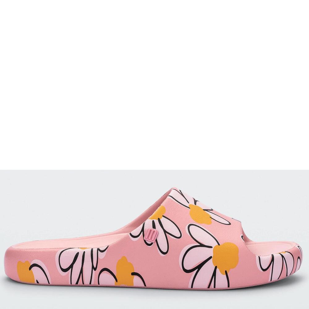 NEW MELISSA women's free print slippers in pink/white